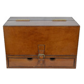 Kundra Tan Leather Stationery Box