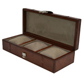 Kundra Tan Leather 3 Watch Box