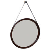 Kundra Large Sheena Round Buffalo Leather Wall Mirror