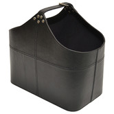 Kundra Black Buffalo Leather Buckle Basket