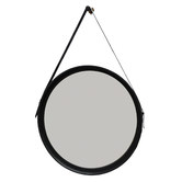 Kundra Large Sheena Round Buffalo Leather Wall Mirror