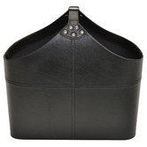 Kundra Black Buffalo Leather Buckle Basket