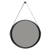 Kundra Large Sheena Round Buffalo Leather Wall Mirror