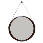 Kundra Large Sheena Round Buffalo Leather Wall Mirror