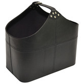 Kundra Black Buffalo Leather Buckle Basket