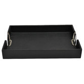 Kundra Black Buffalo Leather Tray with Stirrup