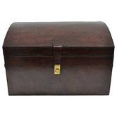 Kundra Oval Top Buffalo Leather Storage Box