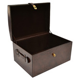 Kundra Oval Top Buffalo Leather Storage Box