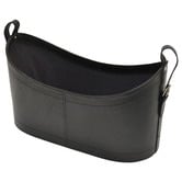 Kundra Black Buffalo Leather Scoop Magazine Basket