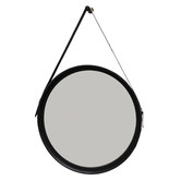 Kundra Large Sheena Round Buffalo Leather Wall Mirror