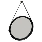 Kundra Large Sheena Round Buffalo Leather Wall Mirror