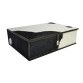 Kundra Black &amp; White Pancho Leather Document Box