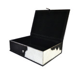 Kundra Black &amp; White Pancho Leather Document Box