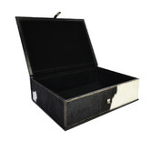 Kundra Black &amp; White Pancho Leather Document Box