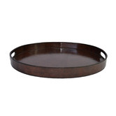 Kundra Dark Leather Oval Tray