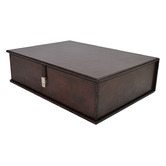 Kundra Dark Leather Document Box
