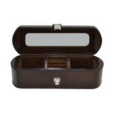 Kundra Dark Leather Travel Jewellery Box