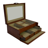 Kundra Tan Leather Large Jewellery Box