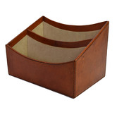 Kundra Tan Leather Office Letter Rack