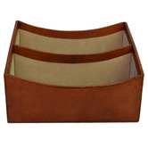 Kundra Tan Leather Office Letter Rack