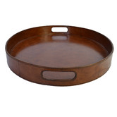 Kundra Tan Leather Oval Tray