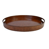 Kundra Tan Leather Oval Tray