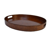 Kundra Tan Leather Oval Tray