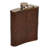 Kundra 177ml Leather Hip Flask