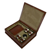 Kundra 6 Piece 236ml Leather Hip Flask Box Set