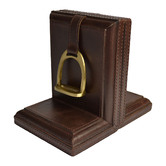 Kundra Brown Small Leather Bookends with Stirrup
