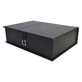 Kundra Black Leather Document Box with Stirrup