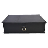 Kundra Black Leather Document Box with Stirrup