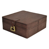 Kundra Square Leather Box with Stirrups