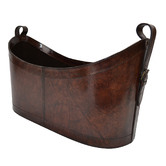 Kundra Dark Leather Open Magazine Basket