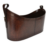 Kundra Dark Leather Open Magazine Basket