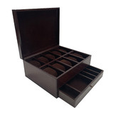 Kundra Chaumet 10 Slot Leather Watch Holder &amp; Jewellery Drawer