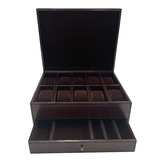 Kundra Chaumet 10 Slot Leather Watch Holder &amp; Jewellery Drawer