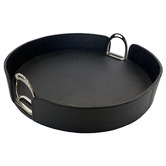 Kundra Round Leather Tray with Stirrups