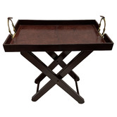 Kundra Leather Butler Tray with Legs