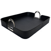 Kundra Rectangular Leather Tray with Stirrups
