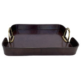 Kundra Rectangular Leather Tray with Stirrups