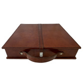 Kundra Oak Wood &amp; Genuine Leather Chess Board Game