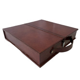 Kundra Oak Wood &amp; Genuine Leather Chess Board Game