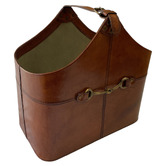 Kundra Equestrian Genuine Leather Magazine Basket