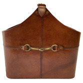 Kundra Equestrian Genuine Leather Magazine Basket