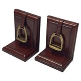 Kundra Brown Small Leather Bookends with Stirrup