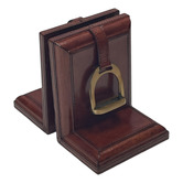 Kundra Brown Small Leather Bookends with Stirrup