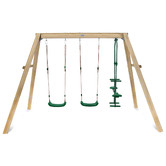 Lifespan Kids Double Wooden Swing Set + Glider Station
