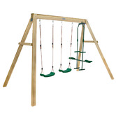 Lifespan Kids Double Wooden Swing Set + Glider Station