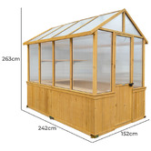 Red Star Fitness 263 x 152cm Asher Fir Wood &amp; Polycarbonate Greenhouse